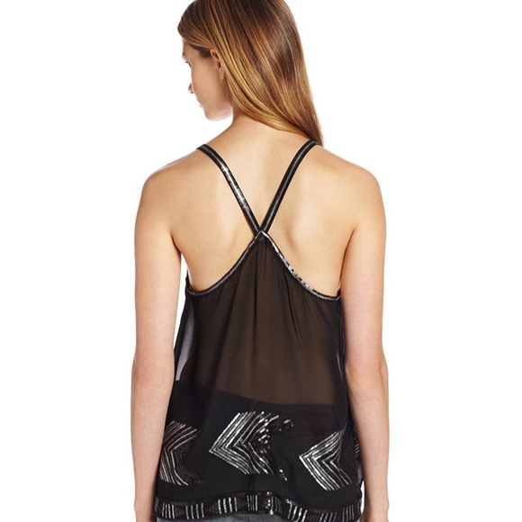 Black with silver sequins tank top. - Picture 2 of 7